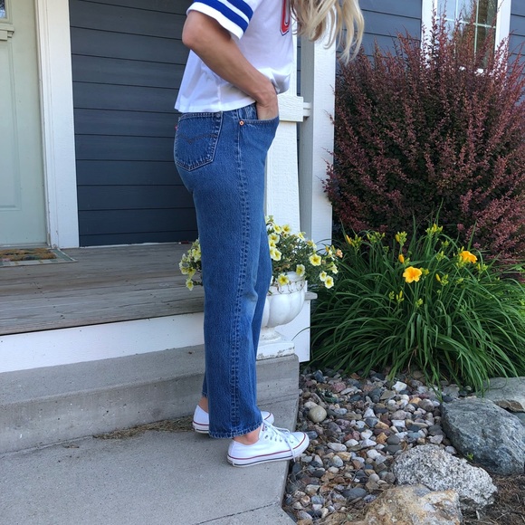 Vintage 501 Levi’s red tab button fly high rise straight leg made in USA - Picture 15 of 15